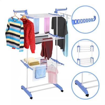 Varal De Chão Grande De Roupas 3 Andares